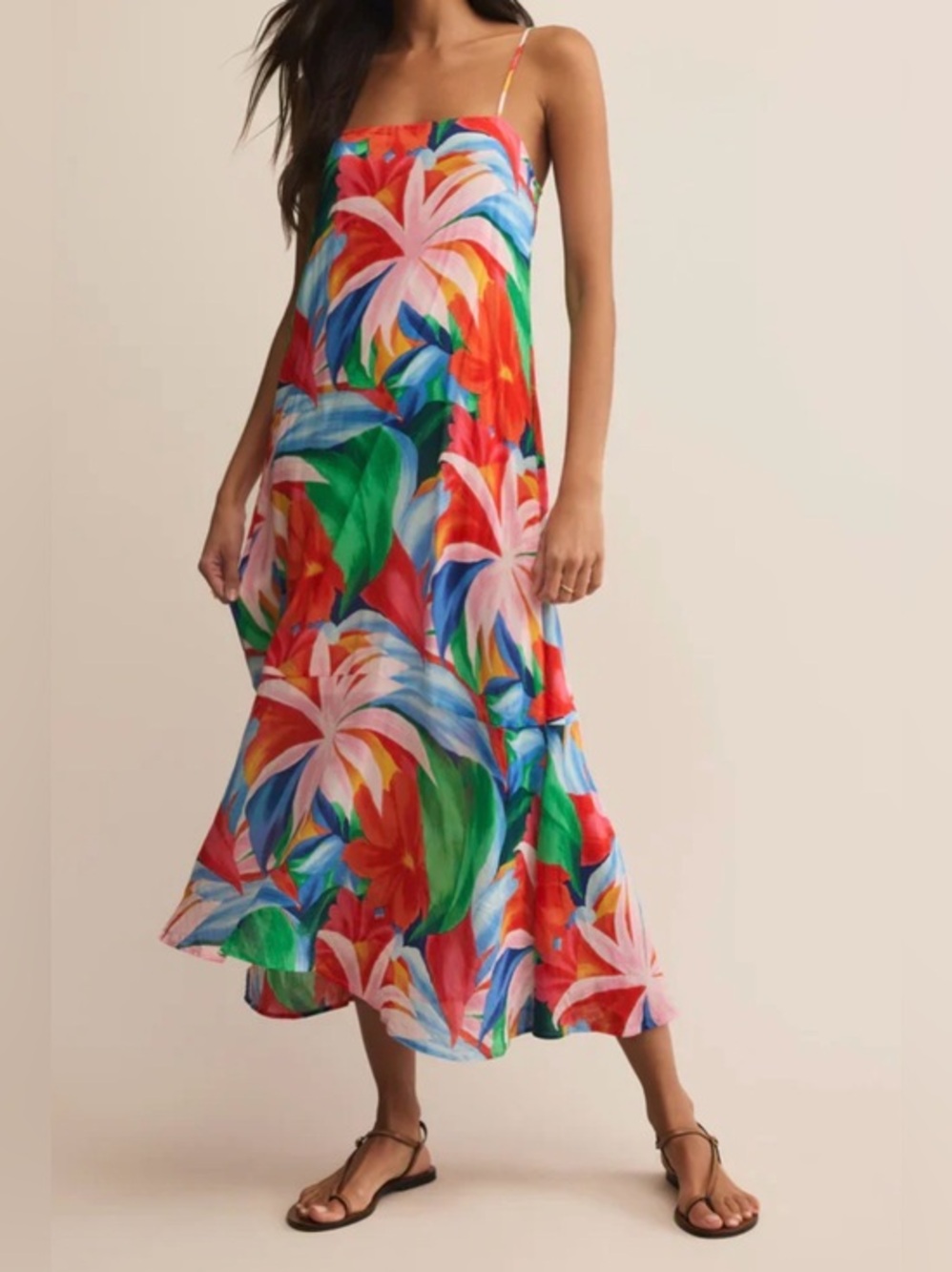 Z supply Bright multicolor floral spring summer dress lightweight soft sz medium